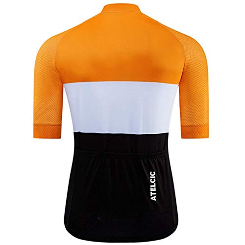 Atelcic Maillot para Ciclismo MTB Spinning Ciclismo de Carretera, Traje de Ciclismo Manga Corta Verano para Hombre y Mujer (Naranja - Negro, L) Atelcic Maillot para Ciclismo MTB Spinning Ciclismo de Carretera, Traje de Ciclismo Manga Corta Verano para Hombre y Mujer (Naranja - Negro, L)