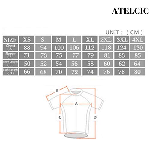 Atelcic Maillot para Ciclismo MTB Spinning Ciclismo de Carretera, Traje de Ciclismo Manga Corta Verano para Hombre y Mujer (Naranja - Negro, L)