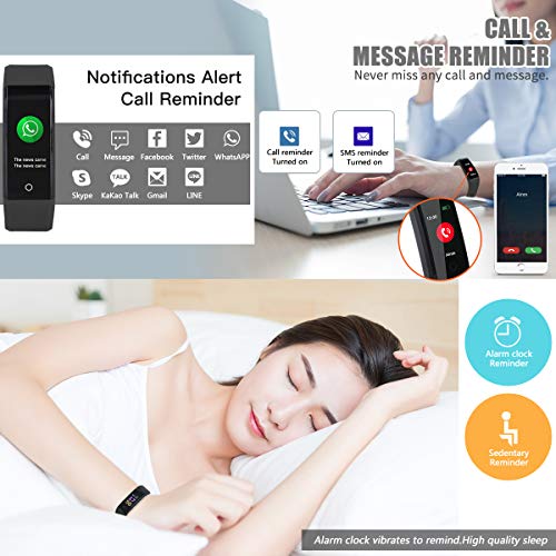 ATETION Pulsera de Actividad Inteligente, Impermeable Reloj Inteligente con Pulsómetro Podómetro Calorias Monitor de Sueño, Pulsera Actividad Smartwatch para Hombre Mujer Niños (Negro) ATETION Pulsera de Actividad Inteligente, Impermeable Reloj Inteligente con Pulsómetro Podómetro Calorias Monitor de Sueño, Pulsera Actividad Smartwatch para Hombre Mujer Niños (Negro)