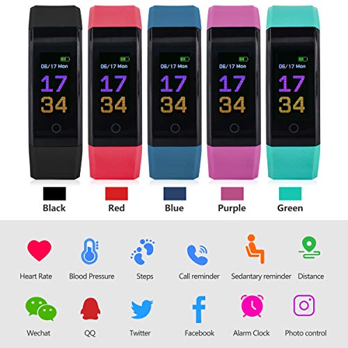 ATETION Pulsera de Actividad Inteligente, Impermeable Reloj Inteligente con Pulsómetro Podómetro Calorias Monitor de Sueño, Pulsera Actividad Smartwatch para Hombre Mujer Niños (Negro)