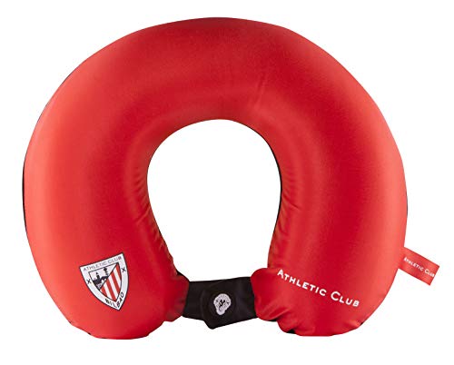 Athletic Club de Bilbao Cojín Cervical de Viaje - Producto Oficial del Equipo, Relleno con Espuma de Memoria, Acabado de Algodón, y Cierre con Botón para Asegurar su Posición Athletic Club de Bilbao Cojín Cervical de Viaje - Producto Oficial del Equipo, Relleno con Espuma de Memoria, Acabado de Algodón, y Cierre con Botón para Asegurar su Posición
