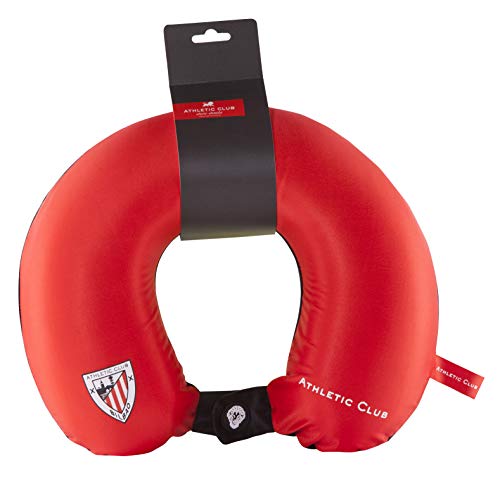 Athletic Club de Bilbao Cojín Cervical de Viaje - Producto Oficial del Equipo, Relleno con Espuma de Memoria, Acabado de Algodón, y Cierre con Botón para Asegurar su Posición Athletic Club de Bilbao Cojín Cervical de Viaje - Producto Oficial del Equipo, Relleno con Espuma de Memoria, Acabado de Algodón, y Cierre con Botón para Asegurar su Posición