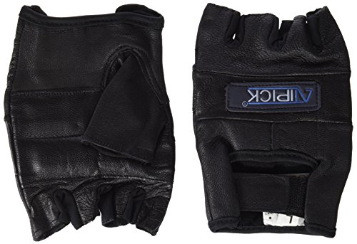 Atipick - Guantes Halterofilia Piel Negra Mod.”Piel”. T.M