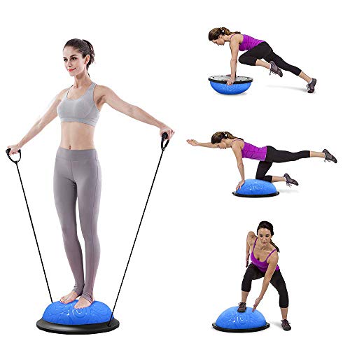 ATIVAFIT Entrenador de Equilibrio de Media Pelota con Correas para Yoga, balón de Equilibrio Antideslizante para Entrenamiento en casa, Fitness, Ejercicio, Entrenamiento de Fuerza, Gimnasio (Gris) ATIVAFIT Entrenador de Equilibrio de Media Pelota con Correas para Yoga, balón de Equilibrio Antideslizante para Entrenamiento en casa, Fitness, Ejercicio, Entrenamiento de Fuerza, Gimnasio (Gris)