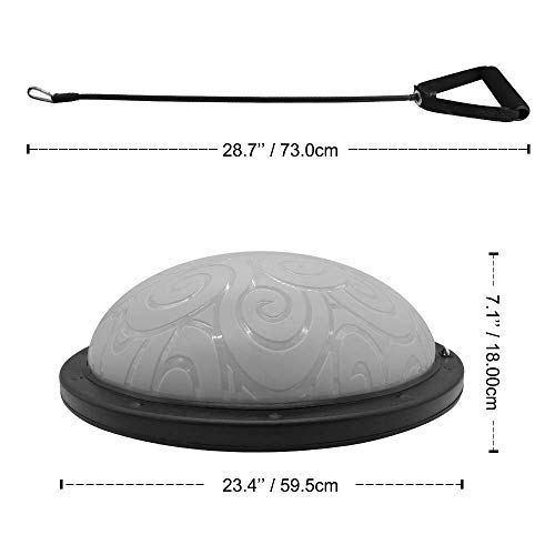 ATIVAFIT Entrenador de Equilibrio de Media Pelota con Correas para Yoga, balón de Equilibrio Antideslizante para Entrenamiento en casa, Fitness, Ejercicio, Entrenamiento de Fuerza, Gimnasio (Gris) ATIVAFIT Entrenador de Equilibrio de Media Pelota con Correas para Yoga, balón de Equilibrio Antideslizante para Entrenamiento en casa, Fitness, Ejercicio, Entrenamiento de Fuerza, Gimnasio (Gris)