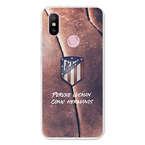 Atlético de Madrid Funda para Xiaomi MI A2-6X Oficial Luchan como Hermanos - Funda móvil de Silicona Flexible y Resistente para Proteger tu Smartphone