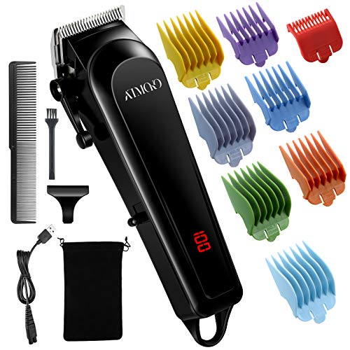 ATMOKO Máquina Cortar Pelo Profesional Con 13 Accesorios, Recortadora Barba y Cortapelos Hombre Cortapelos Profesional Hombre Inalámbrico Diseñado Para Familias，Afeitadora Barba Hombre 081B