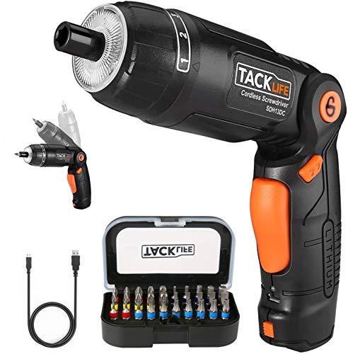 Atornillador, TACKLIFE SDH13DC Destornillador Eléctrico Par de Salida 4Nm Máx (Taladro sin Cable, Cabeza Extraíble, Luz LED, 6 Velocidad Giratoria Ajustable) Atornillador, TACKLIFE SDH13DC Destornillador Eléctrico Par de Salida 4Nm Máx (Taladro sin Cable, Cabeza Extraíble, Luz LED, 6 Velocidad Giratoria Ajustable)