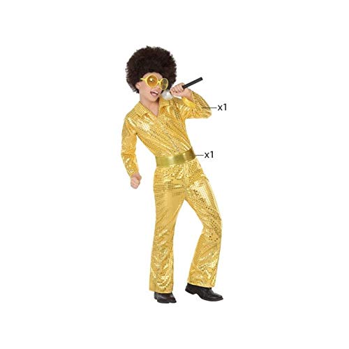 Atosa-56907 Disfraz Disco, Color Dorado, 10 a 12 años (56907) Atosa-56907 Disfraz Disco, Color Dorado, 10 a 12 años (56907)