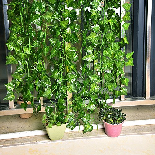 ATPWONZ 12 pcs Ivy Vine Garland Falso Artificial Colgante De La Planta Deja La Decoración del Partido De La Pared del Jardín 78 Pulgadas