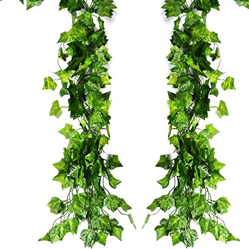 ATPWONZ 12 pcs Ivy Vine Garland Falso Artificial Colgante De La Planta Deja La Decoración del Partido De La Pared del Jardín 78 Pulgadas