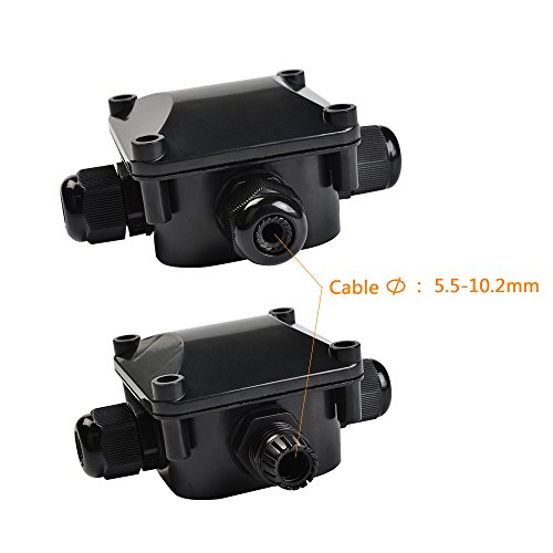 ATPWONZ 4pcs Caja de Conexiones Conector de 3 Vías de Interior/Exterior IP68 Impermeable Súper Ø 5.5mm-10.2mm (Negro) ATPWONZ 4pcs Caja de Conexiones Conector de 3 Vías de Interior/Exterior IP68 Impermeable Súper Ø 5.5mm-10.2mm (Negro)
