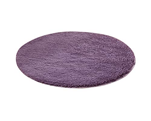 ATTAOL Alfombra Shaggy Tapete Redondo Para Salón Habitación De Los Niños Dormitorio-Alfombra Muy Suave,Lavable,Para Interior,Al Aire Libre Gris Morado 100 * 100CM