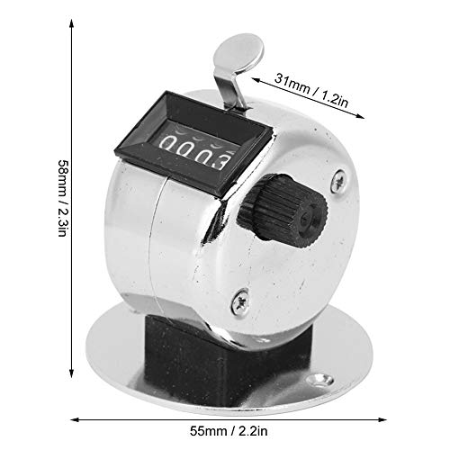 Atyhao Contador Manual, número mecánico de 4 dígitos Contador Manual Mini Contador de Prensa Manual Herramienta de recuento portátil Contador de clics de Tono de Mano reiniciable