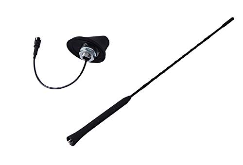 Audioproject A282 – Antena de coche 18 cm Raku 2 + amplificador – Compatible para Volkswagen Golf 4 5 6 7 Passat Lupo Polo 6R Audi A6 Opel Corsa Astra Ford Focus Seat Skoda Antena de radio de techo