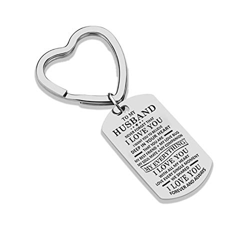 AueDsa Llavero Mujer Acero Inoxidable Hombre Placa Militar Grabado To My Husband. Corazón Plata Llaveros Pareja AueDsa Llavero Mujer Acero Inoxidable Hombre Placa Militar Grabado To My Husband. Corazón Plata Llaveros Pareja