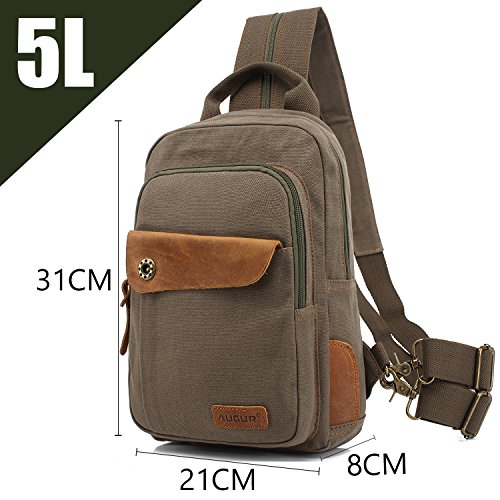AUGUR Bandolera Mochila Bolso de Pecho Bolso de Hombro Mochila de Lona Unisex para IR de excursión Ciclismo Escalada al Aire Libre Deportiva(Verde) AUGUR Bandolera Mochila Bolso de Pecho Bolso de Hombro Mochila de Lona Unisex para IR de excursión Ciclismo Escalada al Aire Libre Deportiva(Verde)