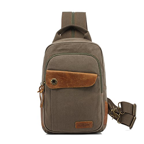 AUGUR Bandolera Mochila Bolso de Pecho Bolso de Hombro Mochila de Lona Unisex para IR de excursión Ciclismo Escalada al Aire Libre Deportiva(Verde) AUGUR Bandolera Mochila Bolso de Pecho Bolso de Hombro Mochila de Lona Unisex para IR de excursión Ciclismo Escalada al Aire Libre Deportiva(Verde)