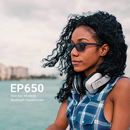 August EP650 Cascos Bluetooth 4.2 Inalámbrico NFC - Auriculares de Diadema Plegable -Sonido Estéreo Bass Rich - Over Ear Headphones con August Audio App para Ajustar EQ - Baja Latencia
