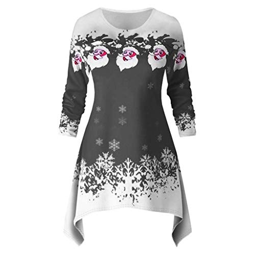 Auifor Vestido de Navidad con Estampado de Nieve y árbol de Navidad de Manga Larga para Damas de Navidad(Negro/XX-Large) Auifor Vestido de Navidad con Estampado de Nieve y árbol de Navidad de Manga Larga para Damas de Navidad(Negro/XX-Large)