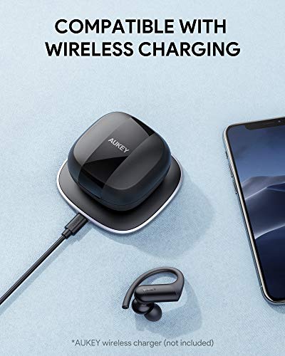 AUKEY Auriculares Inalámbricos Deportivos, Sonido aptX, Micrófonos CVC 8.0, 35 Horas de Reproducción, Carga inalámbrica y USB-C, IPX5 Impermeable, Bluetooth 5 AUKEY Auriculares Inalámbricos Deportivos, Sonido aptX, Micrófonos CVC 8.0, 35 Horas de Reproducción, Carga inalámbrica y USB-C, IPX5 Impermeable, Bluetooth 5