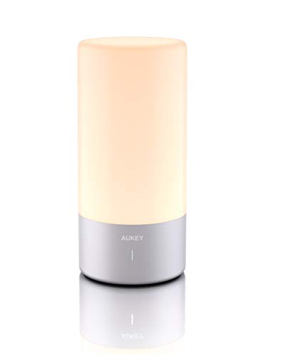 AUKEY Lámpara de Mesa, Regulable Lámpara de Noche de Atmósfera con Sensor de Tacto, Lámpara de Tabla de Decoración con Modo RGB y Luz Blanca Caliente, 256 Luces de Color AUKEY Lámpara de Mesa, Regulable Lámpara de Noche de Atmósfera con Sensor de Tacto, Lámpara de Tabla de Decoración con Modo RGB y Luz Blanca Caliente, 256 Luces de Color