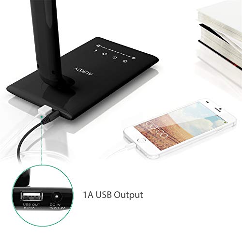 AUKEY LT-T10 Lámpara Escritorio, Flexo LED con 5 Modos, 7 Niveles de Brillo, Puerto USB de Carga, Mini Luz Nocturna y Múltiples Ángulos Ajustables, Control Táctil AUKEY LT-T10 Lámpara Escritorio, Flexo LED con 5 Modos, 7 Niveles de Brillo, Puerto USB de Carga, Mini Luz Nocturna y Múltiples Ángulos Ajustables, Control Táctil