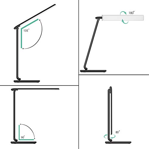 AUKEY LT-T10 Lámpara Escritorio, Flexo LED con 5 Modos, 7 Niveles de Brillo, Puerto USB de Carga, Mini Luz Nocturna y Múltiples Ángulos Ajustables, Control Táctil AUKEY LT-T10 Lámpara Escritorio, Flexo LED con 5 Modos, 7 Niveles de Brillo, Puerto USB de Carga, Mini Luz Nocturna y Múltiples Ángulos Ajustables, Control Táctil