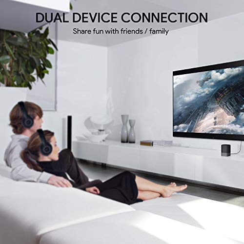AUKEY Receptor Transmisor Bluetooth 5.0, 50M Audio Adaptador Inalámbrico con aptx-LL, Óptico Digital TOSLINK, RCA o 3,5 mm para TV o el Sistema Estéreo del Hogar