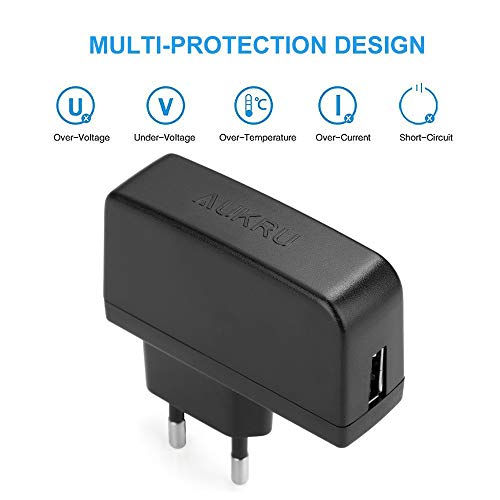 Aukru 2-en-1 Cargador de Adaptador 5V/2000mA + Micro USB Cable para Cargar Samsung, Xiaomi, HTC, Motorola, Nokia, Reproductores MP3, GPS y Otros(Negro) Aukru 2-en-1 Cargador de Adaptador 5V/2000mA + Micro USB Cable para Cargar Samsung, Xiaomi, HTC, Motorola, Nokia, Reproductores MP3, GPS y Otros(Negro)