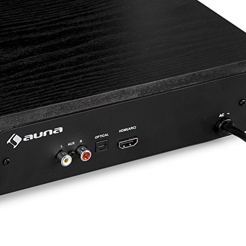 Auna Stealth Bar 60 Altavoz soundbar 2.1 Canales 80 W Negro - Barra de Sonido (2.1 Canales, 80 W, 80 W, 8 ?, Inalámbrico y alámbrico, 3.0+EDR)