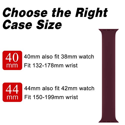 AUNDYYU Correa Solo Loop Compatible con Apple Watch 38mm 40mm 42mm 44mm para iWatch Series 6 SE 5 4 3 2 1, Silicona Elástica Pulsera Repuesto Deportiva Mujer Hombres, 38/40mm #04 Vino Rojo AUNDYYU Correa Solo Loop Compatible con Apple Watch 38mm 40mm 42mm 44mm para iWatch Series 6 SE 5 4 3 2 1, Silicona Elástica Pulsera Repuesto Deportiva Mujer Hombres, 38/40mm #04 Vino Rojo
