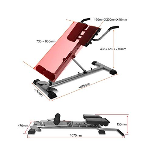 Auoeer Plegable, Cintura, Ejercicio Abdominal, Máquinas de la Silla Romana Equipos de Fitness, Hogar Sit-up, Banco Magmbell Comercial, Capacidad de Carga 300 Kg