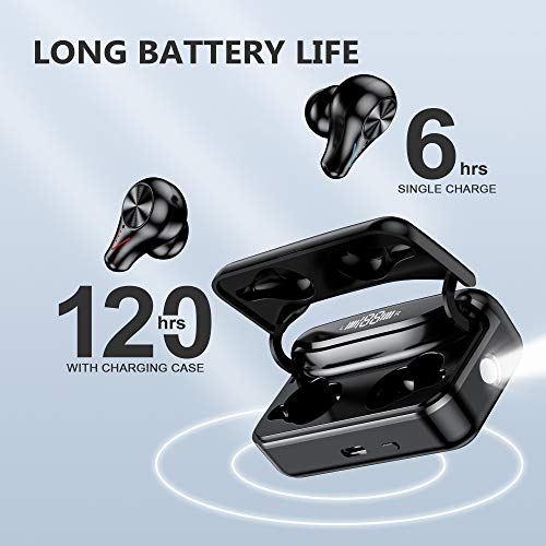 Auriculares Bluetooth 5.0 con Linterna LED Súper Brillante, Cancelación De Ruido De Graves Profundos Y Estéreo HiFi, IPX7 Auriculares Deportivos Impermeables con Tiempo De Reproducción De 120 Hora Auriculares Bluetooth 5.0 con Linterna LED Súper Brillante, Cancelación De Ruido De Graves Profundos Y Estéreo HiFi, IPX7 Auriculares Deportivos Impermeables con Tiempo De Reproducción De 120 Hora