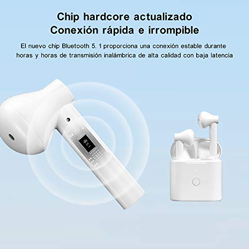 Auriculares Bluetooth, Control Táctil Inteligent Auriculares Inalámbricos Bluetooth 5.1 HiFi Mini Twins Estéreo In-Ear Auriculares inalámbricos con Tipo-C Cables Auriculares Bluetooth, Control Táctil Inteligent Auriculares Inalámbricos Bluetooth 5.1 HiFi Mini Twins Estéreo In-Ear Auriculares inalámbricos con Tipo-C Cables