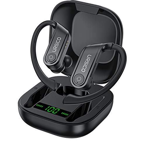 Auriculares Bluetooth Estéreo Auriculares Deportivos, Auriculares Inalámbricos con Micrófono Hi-Fi CVC8.0, 10H+50H Reproducir, Impermeable Cascos Deporte con Estuche de Carga para iPhone Android Auriculares Bluetooth Estéreo Auriculares Deportivos, Auriculares Inalámbricos con Micrófono Hi-Fi CVC8.0, 10H+50H Reproducir, Impermeable Cascos Deporte con Estuche de Carga para iPhone Android