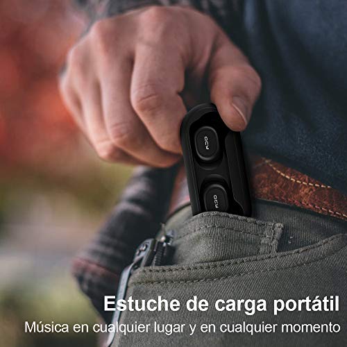 Auriculares Bluetooth, HOMSCAM Auriculares inalámbricos QCY Bluetooth 5.0 Sonido Estéreo Auricular Mini Twins In-Ear Auriculares Carga Rapida Resistente al Agua con Caja de Carga