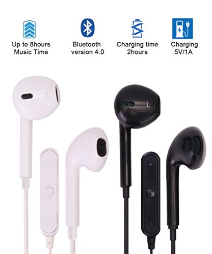 Auriculares deportivos inalámbricos, auriculares Bluetooth con protección IPX5, graves intensos, 8 horas de conversación, tapones para los oídos inalámbricos para correr y deportes (2 piezas)