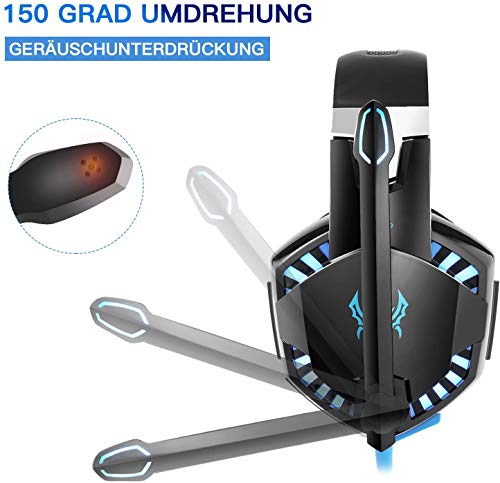 Auriculares Gaming con Microfono, Cascos Gaming, Auriculares para Juegos para PS4 / PC/Xbox One/Switch/Tableta/Celular, Headset Estereofónico con Fantástico LED Luces, Micrófono Antiruido (G2000) Auriculares Gaming con Microfono, Cascos Gaming, Auriculares para Juegos para PS4 / PC/Xbox One/Switch/Tableta/Celular, Headset Estereofónico con Fantástico LED Luces, Micrófono Antiruido (G2000)
