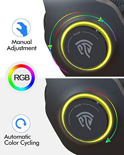 Auriculares gaming Luces RGB de PS5, EasySMX [Regalos Originales] Cascos Gaming PS5 con Cancelación de Ruido para PS5, PS4 & Xbox One S/X Controller, PC, Laptop, Nintendo Switch, Tablet y Móvil