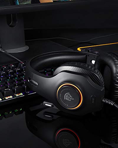 Auriculares gaming Luces RGB de PS5, EasySMX [Regalos Originales] Cascos Gaming PS5 con Cancelación de Ruido para PS5, PS4 & Xbox One S/X Controller, PC, Laptop, Nintendo Switch, Tablet y Móvil