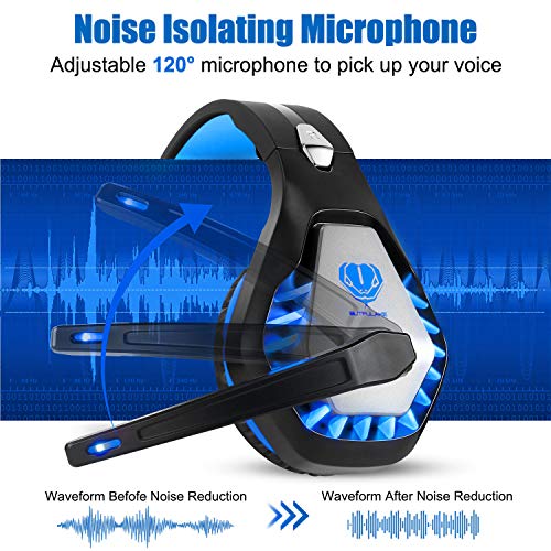 Auriculares Gaming para PS4/Xbox One/Nintendo Switch, Pacrate GH-1 Cascos Gaming con Sonido Envolvente y Cancelación de Ruido Auriculares Diadema con 3.5mm Jack con Luz LED Auriculares Gaming para PS4/Xbox One/Nintendo Switch, Pacrate GH-1 Cascos Gaming con Sonido Envolvente y Cancelación de Ruido Auriculares Diadema con 3.5mm Jack con Luz LED