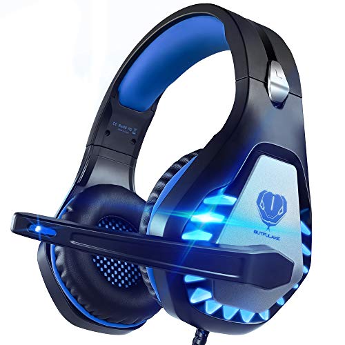 Auriculares Gaming para PS4/Xbox One/Nintendo Switch, Pacrate GH-1 Cascos Gaming con Sonido Envolvente y Cancelación de Ruido Auriculares Diadema con 3.5mm Jack con Luz LED