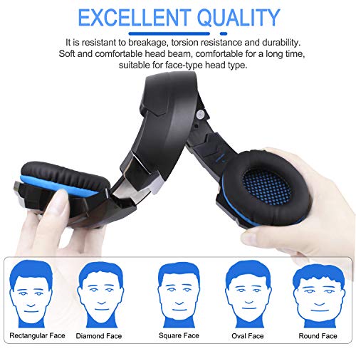 Auriculares Gaming PS4, Galopar Cascos Gaming, Premium Stereo con Microfono Gaming Headset con 3.5mm Jack para PC/Xbox One/Switch - con Gancho-Azul Auriculares Gaming PS4, Galopar Cascos Gaming, Premium Stereo con Microfono Gaming Headset con 3.5mm Jack para PC/Xbox One/Switch - con Gancho-Azul