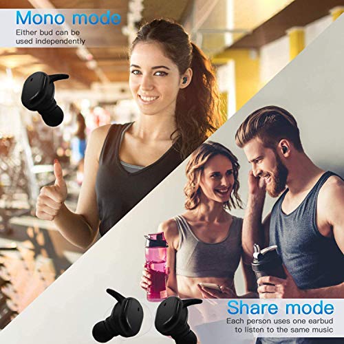 Auriculares Inalámbricos, Auriculares Bluetooth con Mini Caja de Carga, Auriculares Bluetooth con Sonido Hi-Fi, Tiempo de Reproducción Extendido de 24 Horas, Compatible con Airpods Android/Samsung