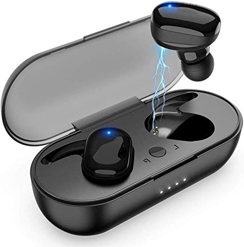 Auriculares Inalámbricos, Auriculares Bluetooth con Mini Caja de Carga, Auriculares Bluetooth con Sonido Hi-Fi, Tiempo de Reproducción Extendido de 24 Horas, Compatible con Airpods Android/Samsung