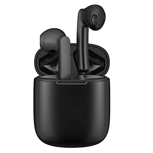 Auriculares inalámbricos Bluetooth 5.0,Control táctil, IPX5 reducción del Ruido estéreo 3D HD, con micrófono y Estuche de Carga portátil para Todos Bluetooth de Android iPhone Negro