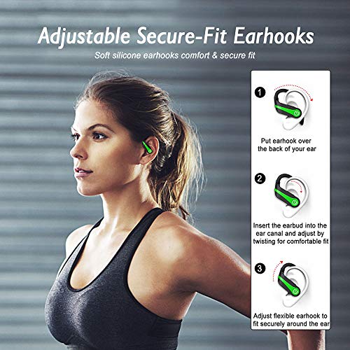 Auriculares Inalambricos Deportivos, LYCHL Auriculares Bluetooth 5.1 IP7 Impermeable Running Auriculares, Cascos Inhalabricos Correr con Micrófono Caja de Carga, Cancelación de Ruido Gimnasio, Viajes