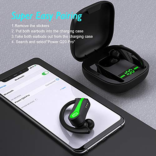 Auriculares Inalambricos Deportivos, LYCHL Auriculares Bluetooth 5.1 IP7 Impermeable Running Auriculares, Cascos Inhalabricos Correr con Micrófono Caja de Carga, Cancelación de Ruido Gimnasio, Viajes