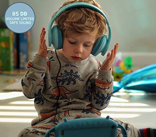 Auriculares para niños, PowerLocus Auriculares Bluetooth para niños, con 85DB Volumen Limitado, Auriculares Plegable con micrófono, Micro SD Slot, Auriculares Inalámbricos y con Cable, con Estuche